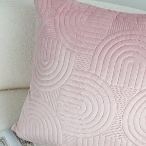SOGA 2X 50cm Pink Textured Geometric Pattern Decorative Throw Pillow