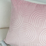 SOGA 2X 50cm Pink Textured Geometric Pattern Decorative Throw Pillow