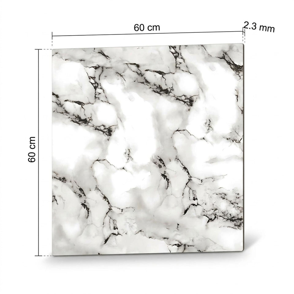 SOGA Peel & Stick Floor and Wall Tiles 60 x 60cm 10 Pack Black White Faux Marble