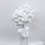SOGA 59cm White Resin Sculpture Abstract Yoga Girl Design for Home Decor