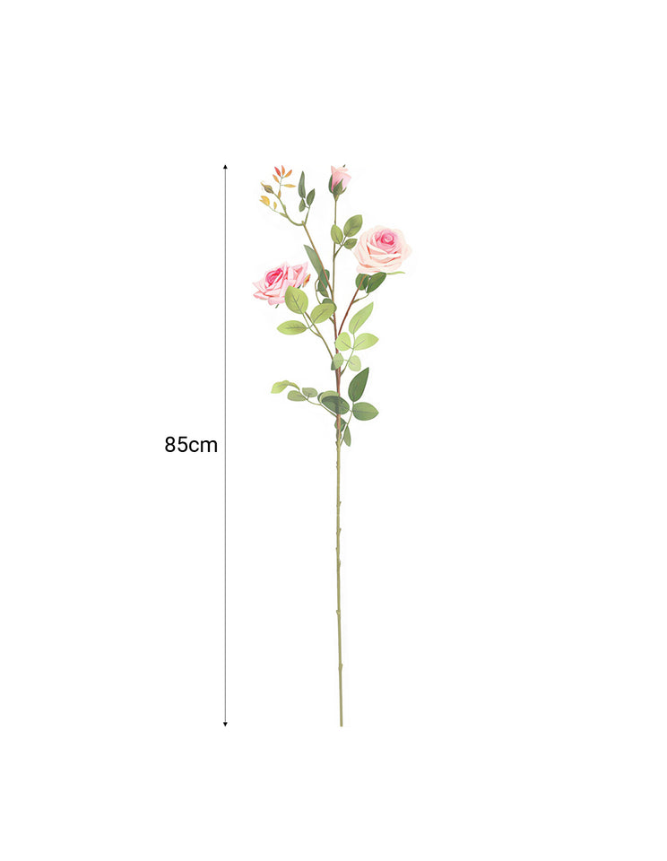 SOGA 85cm Blue Glass Tall Floor Vase and 12pcs Pink Artificial Fake Flower Set