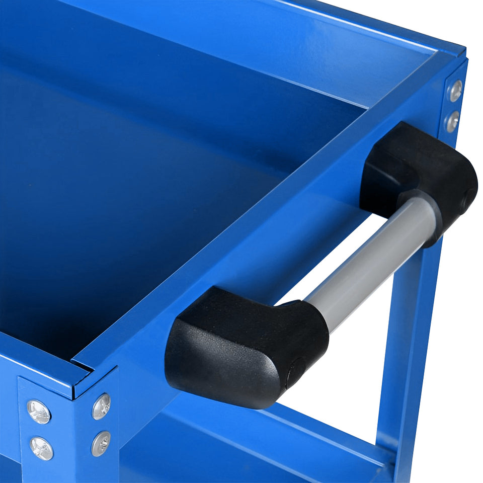 SOGA 3 Tier Tool Storage Cart Portable Service Utility Heavy Duty Mobile Trolley with Hooks Blue