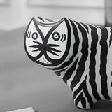 SOGA 47cm Elongated Black and White Striped Cat Resin Sculpture for Modern Home Decor