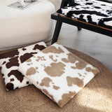 SOGA 2X Brown Cow Print Square Cushion Soft Leaning Plush Backrest Throw Seat Pillow