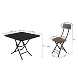 SOGA Home & Living Bundle – Black Folding Dining Table & 2 Foldable Chairs for Home Decor