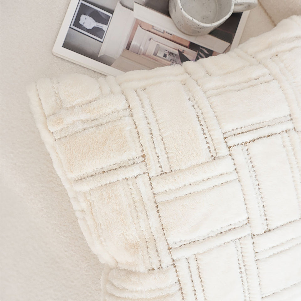 SOGA 2X 45cm Bohemian Cream Tufted Grid Pattern Decorative Throw Pillow