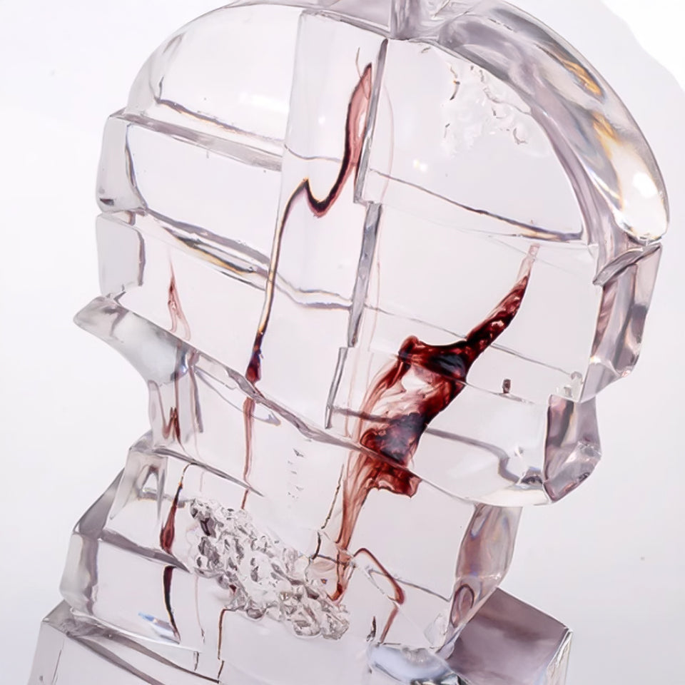 SOGA 58cm Transparent Crystal Violin Fiberglass Sculpture with Artificial Marble Base for Modern Home Decor