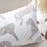 SOGA 35cm White Decorative Horse Pattern Cushion Throw Pillow