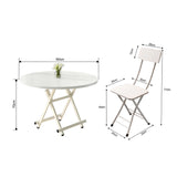 SOGA Home & Living Bundle – White Folding Dining Table & 2 Foldable Chairs for Home Decor