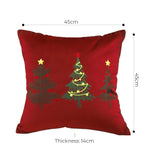 SOGA 45cm Burgundy Red Christmas Tree Embroidered Throw Pillow