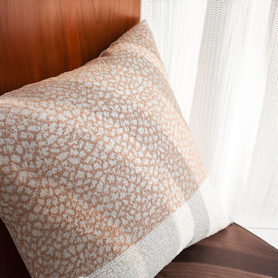 SOGA 2X 50cm Contemporary Beige Two-Tone Block Design Throw Pillow