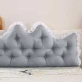 SOGA 150cm Crown Pillow Tufted Light Grey Headboard Cushion for Bed