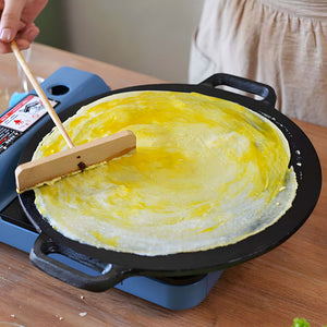 SOGA 2X 37cm Cast Iron Induction Crepes Pan Baking Cookie Pancake Pizza Bakeware