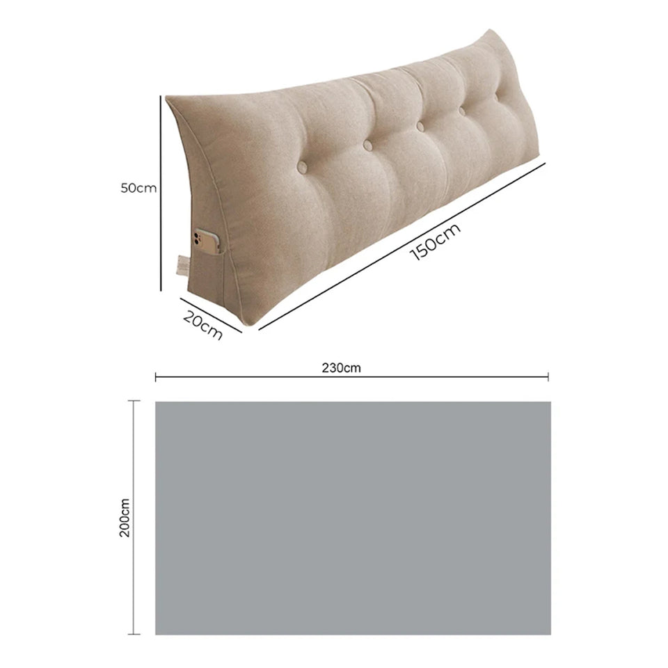 SOGA Home & Living Bundle – Beige Triangular Wedge Bed Pillow & Light Brown Flannel Throw