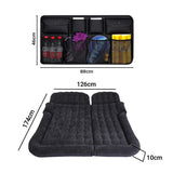 SOGA Car Bundle – Black Leather Back Seat Storage Organizer & Inflatable Boot Mattress
