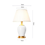 SOGA 4X Ceramic Oval Table Lamp with Gold Metal Base Desk Lamp White