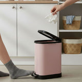 SOGA 4X Foot Pedal Stainless Steel Rubbish Recycling Garbage Waste Trash Bin 10L U Pink