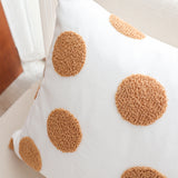 SOGA 2X Tufted Cushion 45cm White Brown Polka Dot Circle Pattern Decorative Throw Pillow