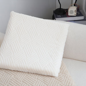SOGA White Chevron Square Cushion Soft Leaning Plush Backrest Throw Seat Pillow Home Office Decor