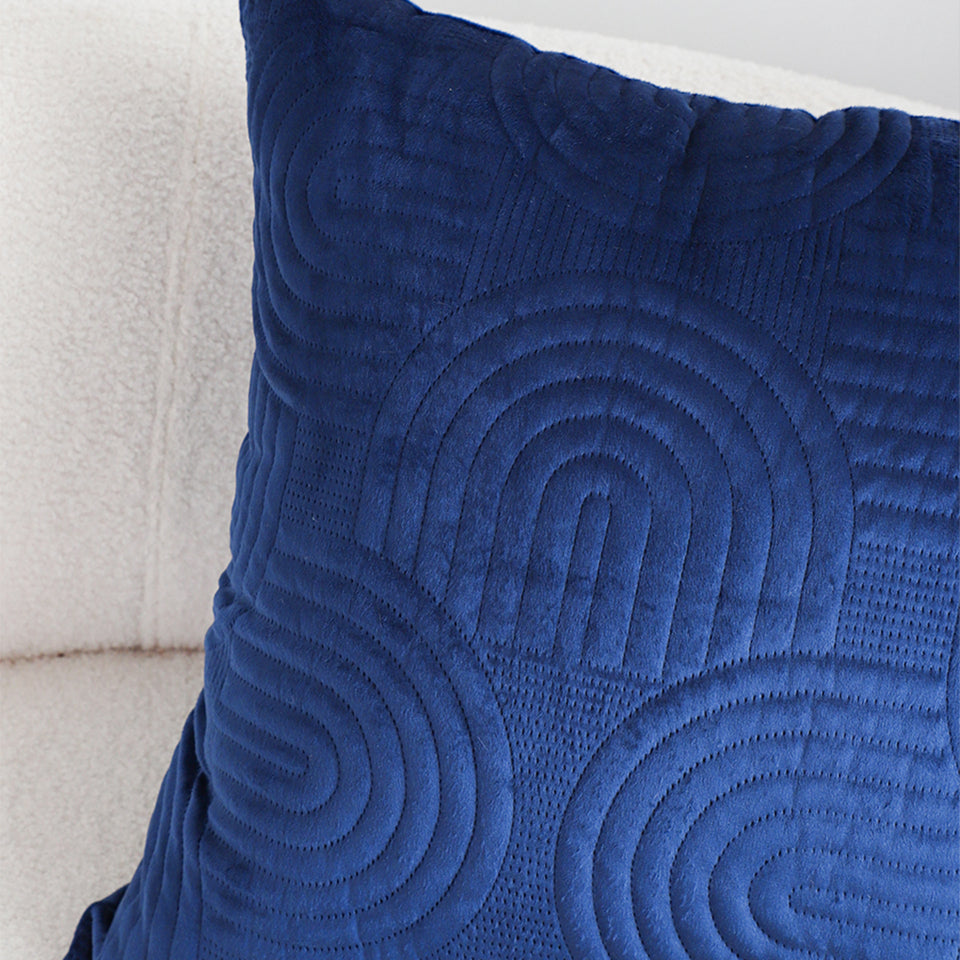 SOGA 2X 50cm Blue Textured Geometric Pattern Decorative Throw Pillow