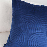 SOGA 2X 50cm Blue Textured Geometric Pattern Decorative Throw Pillow