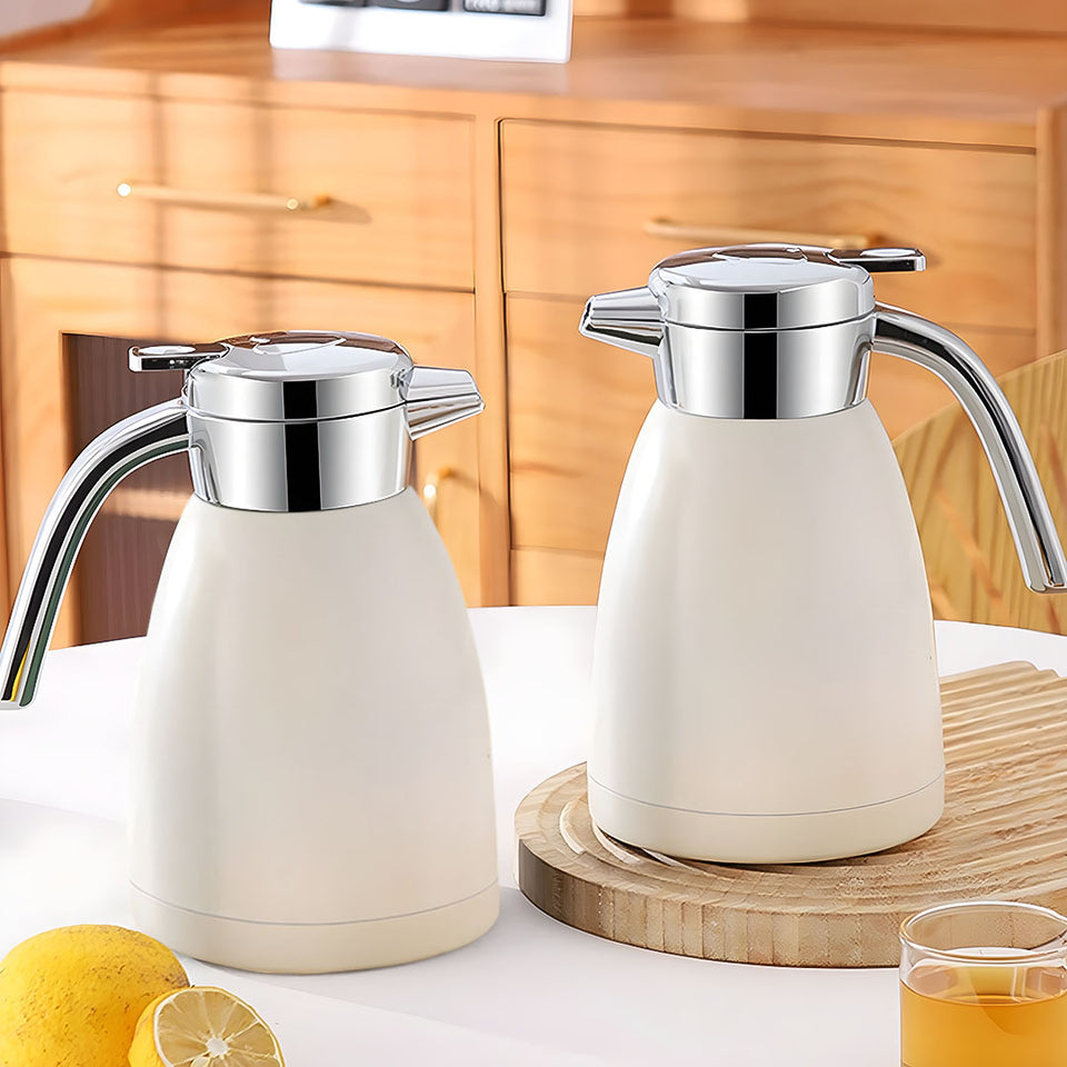 SOGA 2X  1.2L Stainless Steel Water Bottle Insulated Vacuum Flask Coffee Jug Thermal White