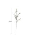 SOGA 51cm Blue Glass Tall Floor Vase and 10pcs White Artificial Fake Flower Set