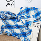 SOGA 2X 90x200cm Throw Blanket  Blue Deep Sea Gradient Dyed Art Stylish Decorative Cozy