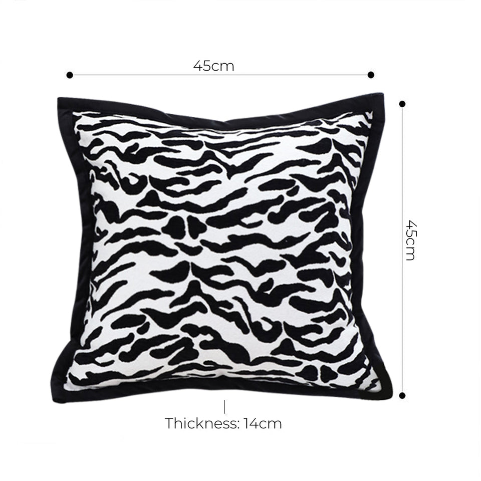 SOGA 2X 45cm Black and White Luxury Cushion Light Mottled Texture Decorative Square Pillow Living Room