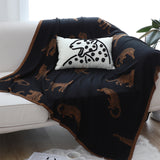 SOGA Black Brown Animal Print Throw Blanket 130x180cm Polyester