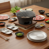 SOGA Kitchenware Bundle – Silver Grilling Plate, Divided Sauce Pan & Cast Iron BBQ Grill