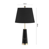 SOGA 68cm Black Marble Bedside Desk Table Lamp Living Room Shade with Cone Shape Base