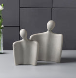 SOGA 2X Ornament Set of 2 Abstract Human Figurine Sculptures Minimalist Modern Art Statues for Home Décor