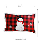 SOGA 30cm Red Christmas Snowman Lumbar Throw Pillow