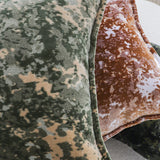 SOGA 50cm Green Gold Crushed Velvet Decorative Throw Pillow