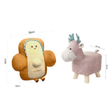 SOGA Home & Living Bundle – 2 Pink Deer Children’s Ottoman & Smiley Toast Plush Cushion