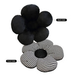 SOGA 2X Black Flower Cushion Shaped for Floor and Sitting Throw Pillow