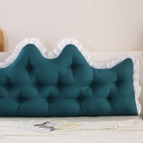 SOGA 2x120cm Crown Pillows Tufted Teal Headboard Cushion Set