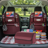 SOGA Car Bundle – 2 Red Back Seat Storage Organizer & Collapsible Trunk Cargo Box