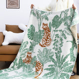 SOGA Tropical Leaf Print Throw Blanket 130x180cm Soft Polyester