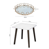 SOGA Home & Living Bundle – White Ceramic Table & Bronze Round Mirror Tray Organizer