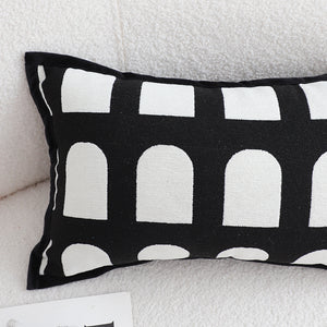 SOGA 2X 30cm Contemporary Black White Geometric Pattern Throw Pillow