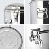 SOGA 2X 50L Stainless Steel Insulated Stock Pot Dispenser Hot & Cold Beverage Dispenser