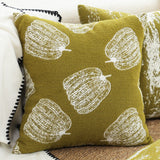 SOGA 50cm Throw Pillow Green Autumn Harvest Pumpkin Print Home Decor