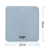 SOGA 180kg Digital Fitness Weight Bathroom Gym Body Glass LCD Electronic Scales White