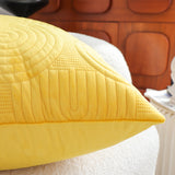 SOGA 2X 50cm Yellow Textured Geometric Pattern Decorative Throw Pillow