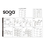 SOGA 5 Tier 2 Column White Shoe Rack Organizer Sneaker Footwear Storage Stackable Stand Cabinet Portable Wardrobe with Cover