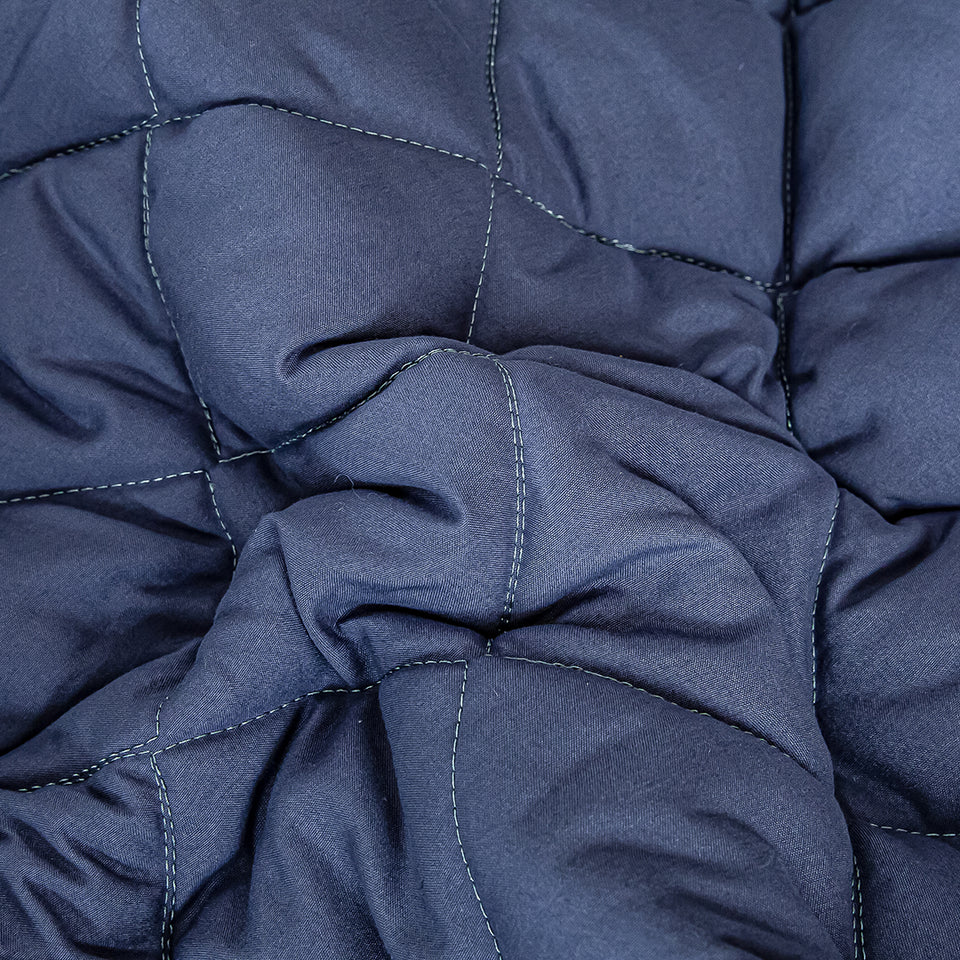 SOGA 2X Blue 183cm Wide Cross-Hatch Mattress Cover Thick Quilted Stretchable Bed Spread Sheet Protector with Pillow Covers