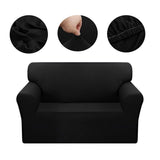 SOGA 1-Seater Black Sofa Cover Couch Protector High Stretch Lounge Slipcover Home Decor