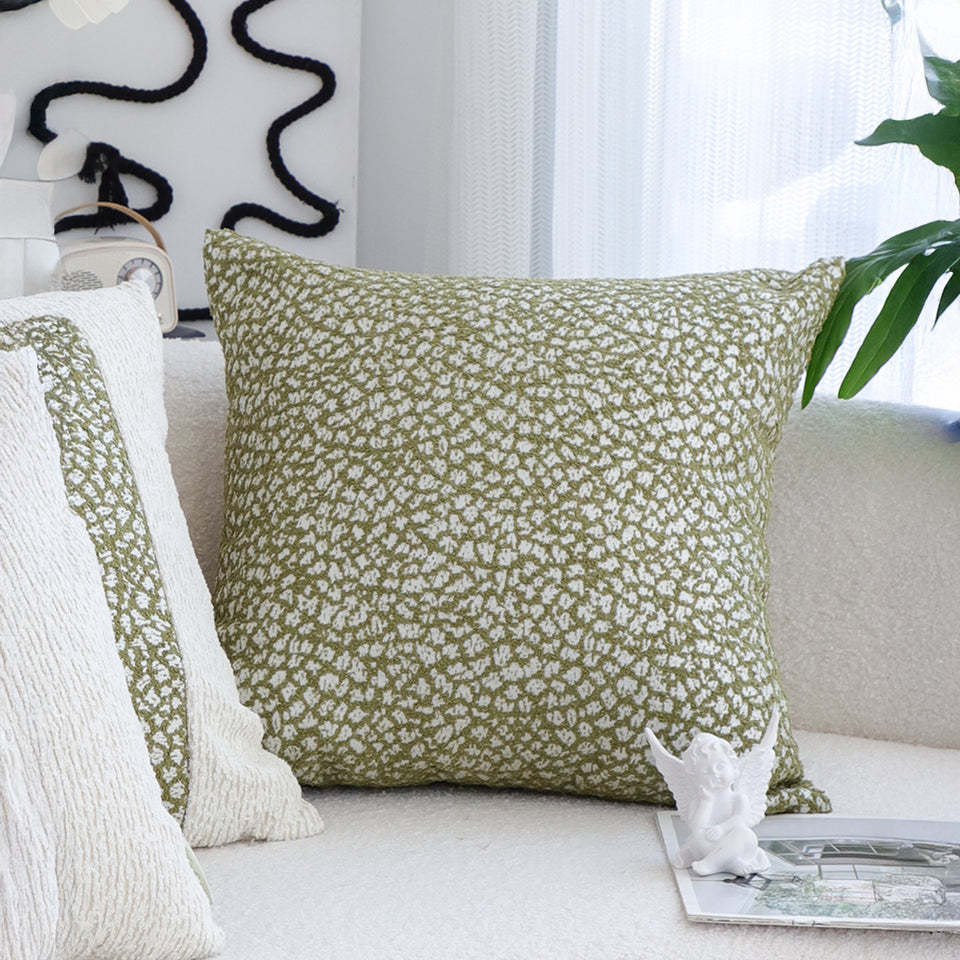 SOGA 2X 50cm Modern Olive Green Speckled Pattern Textured Throw Pillow